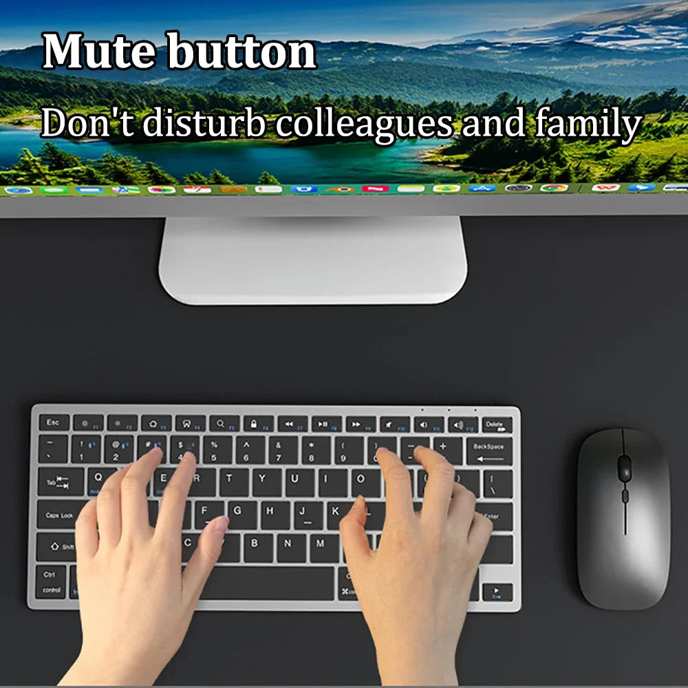 Russian/Hebrew/Spanish/Portuguese/Korean Bluetooth 5.0 & 2.4G Wireless Rechargeable Keyboard For Tablet iPad PC Android IOS Win