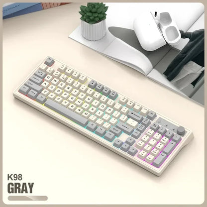 2.4G Wireless Mechanical Feel Keyboard Bluetooth 5.0 Dual Mode Keyboard With RGB Backlight for Desktop PC Office/Game Keyboard