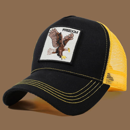 Unisex Trucker Cap with Eagle Embroidery & Applique - Suitable for Daily Casual Wear, Sports and Sun Protection