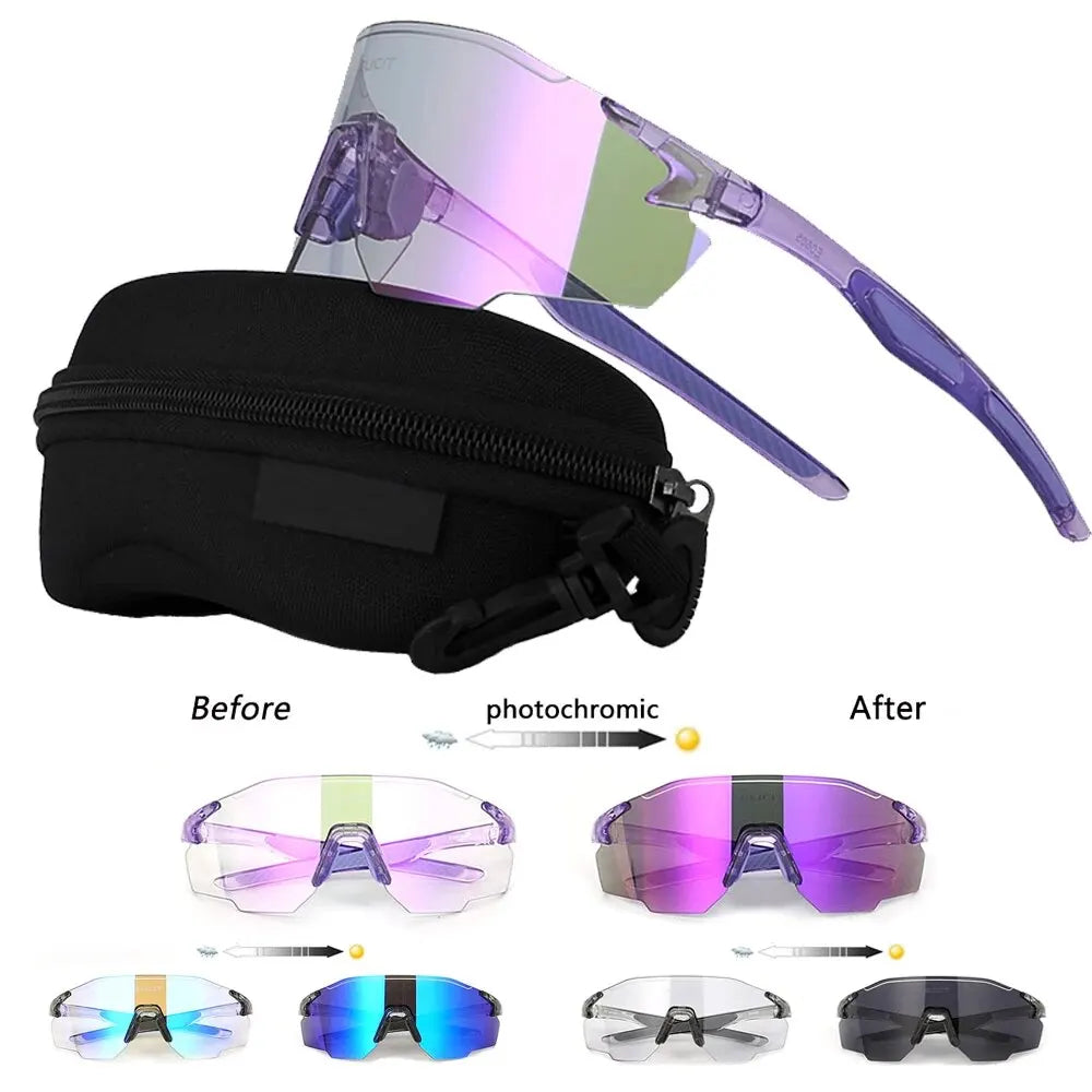 ELICIT New Photochromic Polarized Cycling Glasses Men Women Bike Glasses UV400 Eyewear Sunglasses HikingMTB Road Bicycle Goggles
