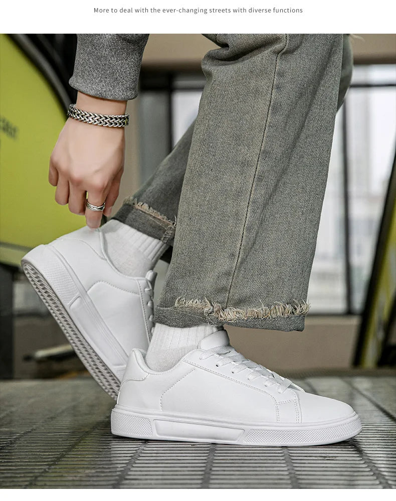 Herrenschuhe aus Kunstleder, Sneaker, trendige Freizeitschuhe, Herrensneaker, vulkanisierte Herrenschuhe, Paarschuhe, Damenschuhe