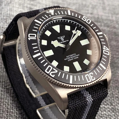 Titanium Case Tandorio 42mm Retro FXD NH35 PT5000 Mechanical Men's Watch Sapphire 200M Diver Watches Luminous Watches for Men