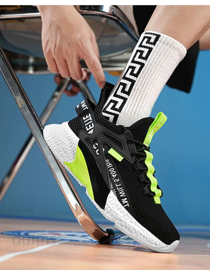 Nya herrskor, sneakers, lätta, casual, mode, löpning, elastiska, fritid, utomhus, mesh, sommar, sport, tennis, herr, promenad, storlek