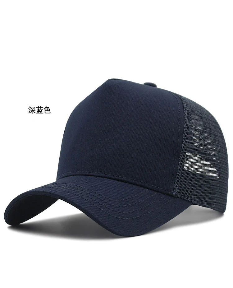 2024 Adult Summer Cotton Trucker Hat Lady Mesh Sun Hats Big Hat Men Plus Size Baseball Caps 55-60cm 60-65cm