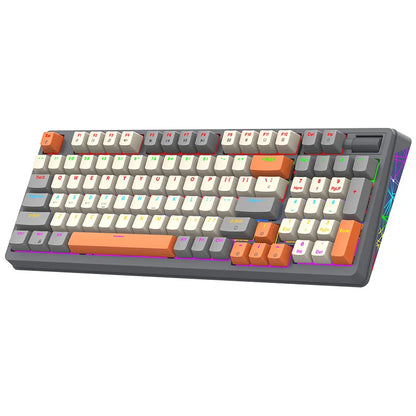 Wireless Mechanical Keyboard 96 Keys 100% Layout Spanish Russian Korean Arabic Mechanical Keyboard Bluetooth RGB K95 2000mAh
