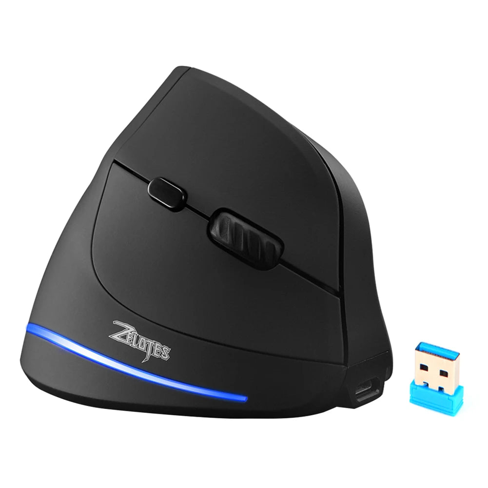 Mouse vertical ergonomic F-36 2.4G+BT1+BT2 wireless pentru mâna dreaptă și stângă, mouse gaming optic USB pentru computer și laptop