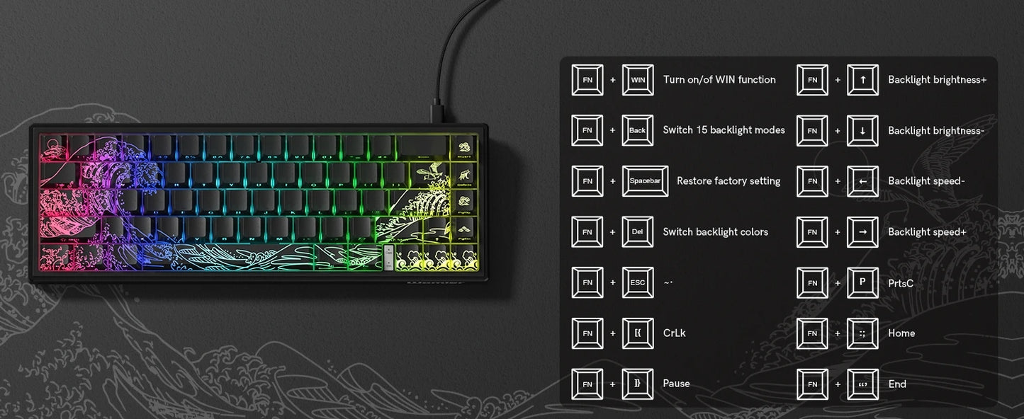 Womier M68 HE Rapid Trigger Keyboard Hall Effect Gamer Keyboard Wired RGB Custom Mechanical Keyboard with Magnetic Switch for PC