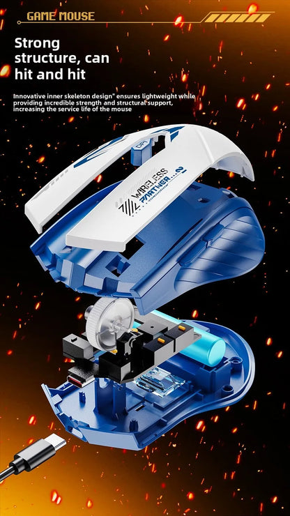 Rechargeable Wireless Mouse Bluetooth 5.4 & 2.4GHz Gaming Mouse, Ergonomic Wireless Mouse 1600 DPI for PC, Laptop & Office