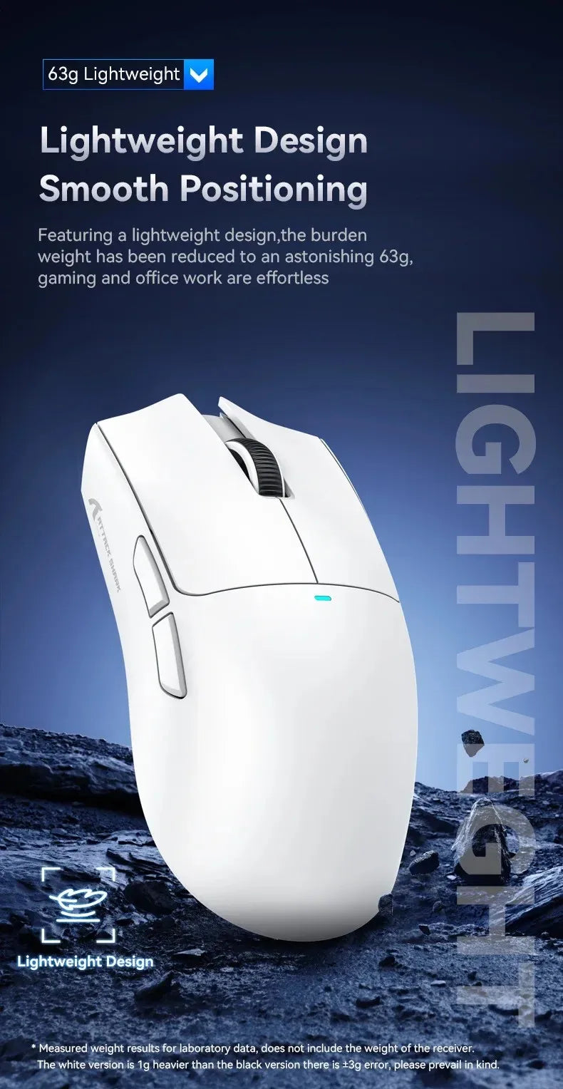 ATTACK SHARK X11SE ultra lagani bežični gaming miš, životni vijek od 20Million ciklusa, PAW3311 Gaming, 22KDPI, 400IPS, 40G, 1KHz, 65 Hours, 30mAH