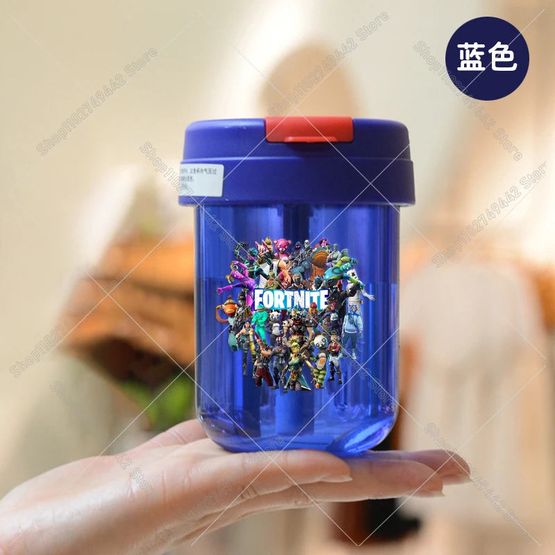 Game Fortnites Mini Straw Cups School Student Plastic Water Bottle Children Leak-proof Coffee Milk Cups Travel Outdoor Office