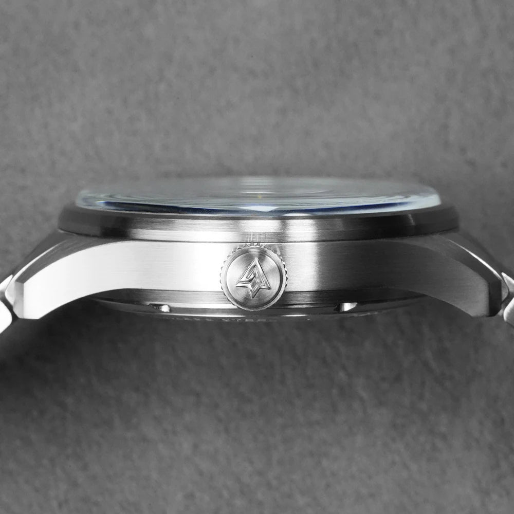 CADISEN Automatic Mechanical Watch Man Silver Business Casual Waterproof Watch Japan MIYOTA 8215 Movement Domed Glass Mens Watch