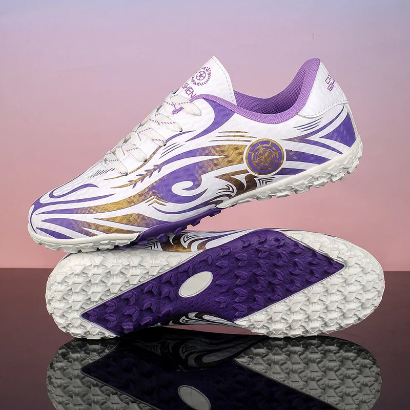 Men Soccer Cleats Comfortable Breathable Boys Football Shoes Lightweight Anti-Slip Training Boots for Grass Turf Outdoor Sports