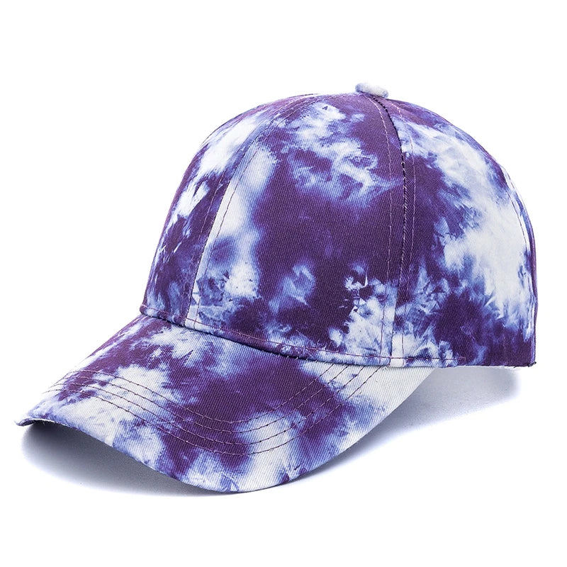New Outdoor Casual Tie Dye Caps For Women Rainbow Colorful Baseball Cap Female Fashion Streetwear Summer Hat
