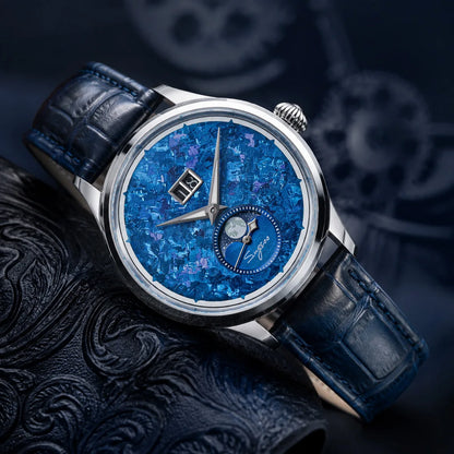 Sugess Watch of Men Moonphase ST2528 Movement Automatic Mechanical Wristwatches Waterproof Sapphire Crystal Titanium Dial S401