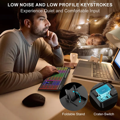 New Wired Light Backlit RGB Mute Keyboard  Desktop Notebook Home Business For Office Ultra Thin USB office home