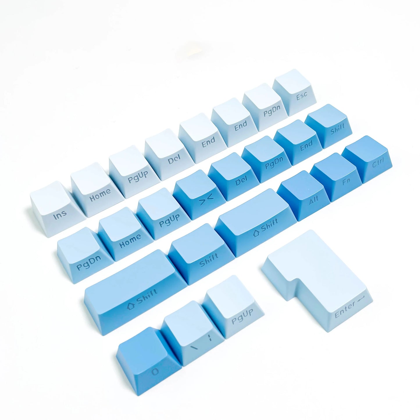 OEM Profile Gradient Side Printed Shine Through Keycaps PBT Double Shot Keycap For Mechanical Gamer Keyboard Black Gray Key Caps