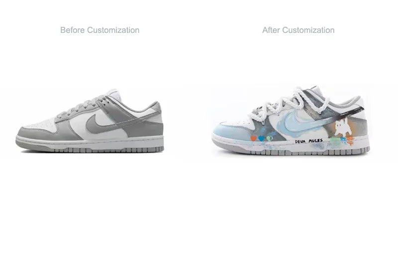 Personalizované tenisky Nike Dunk Cyberpunk Graffiti Gradient Blended Artistic Low-Top Unisex Skate Shoes