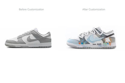 Personalizované tenisky Nike Dunk Cyberpunk Graffiti Gradient Blended Artistic Low-Top Unisex Skate Shoes