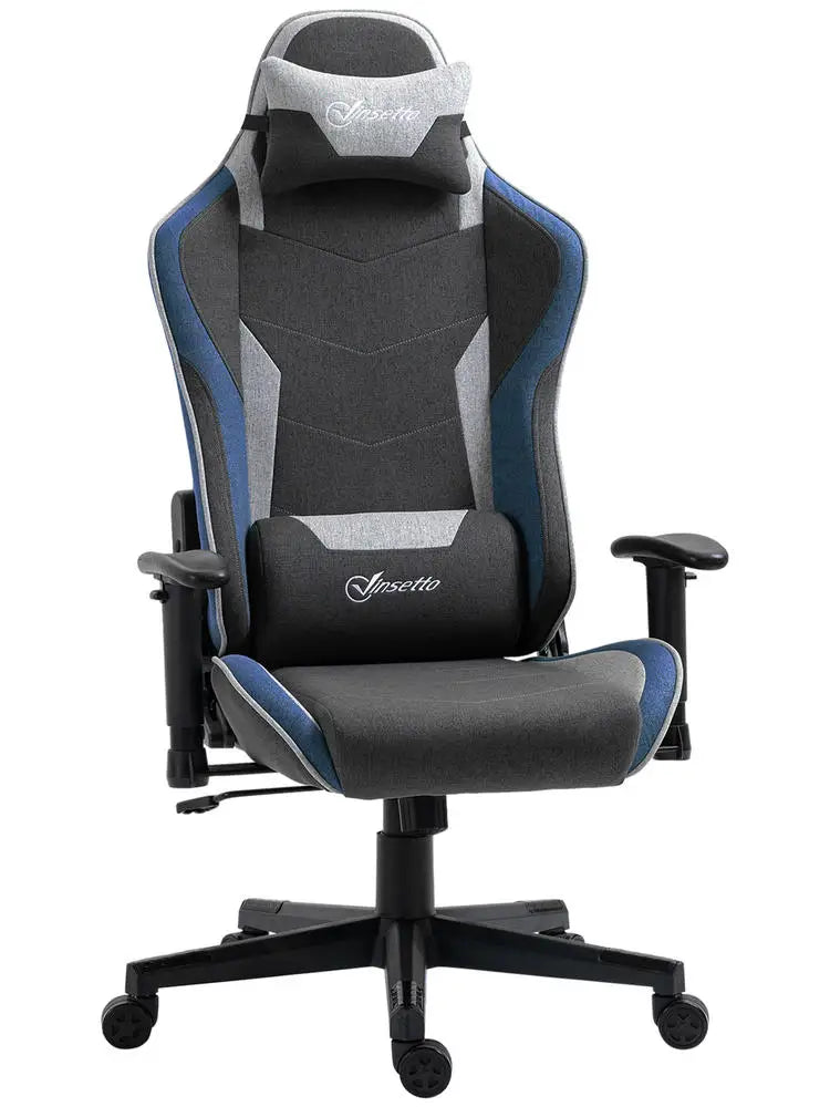 Premium Gaming Chair Reclining 150° with Rocking Function, Ergonomic Gaming Chair with Adjustable Height, Linen Fabric Office Chair for PC Gaming