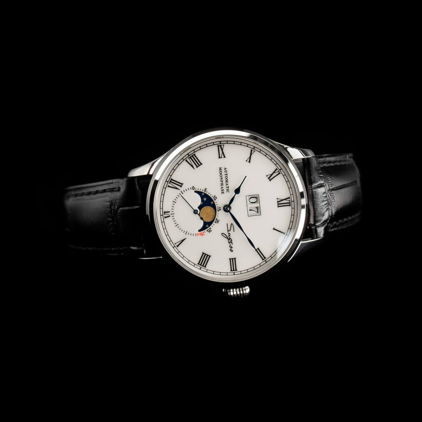 Sugess Watch Tianjin ST25 Automatic Mechanical Movement Real Moonphase Men Watches Luxury Wristwatch Retro Reloj Hombre Sapphire