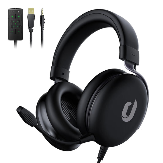 Jeecoo Gaming Headset for PC PS5 PS4 Xbox with 7.1 Surround Sound, Noise Cancelling Mic Gaming Headphones, 50mm Driver Wired Headset
