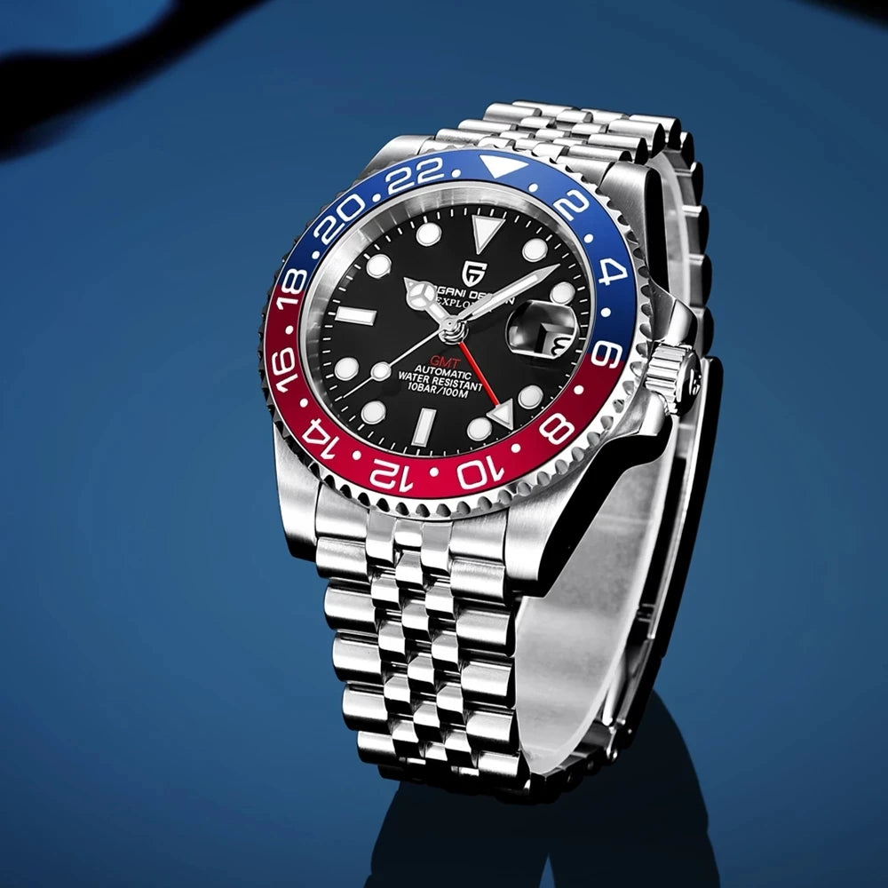 2026 Nuevo reloj mecánico de lujo para hombre PAGANI DESIGN, acero inoxidable, GMT, marca líder, cristal de zafiro, reloj para hombre