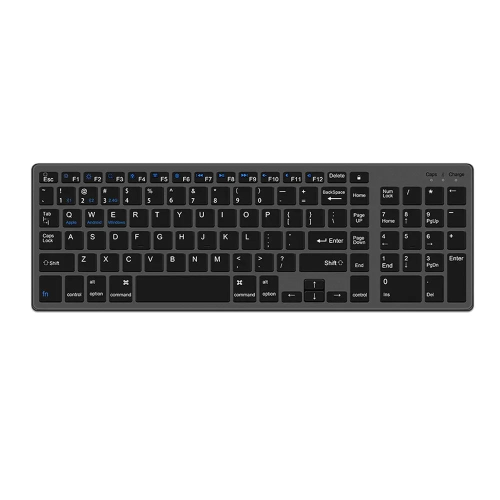 Wireless Keyboard Bluetooth 5.0 Receiver 2.4G English 102 Keycaps For MacBook iPad USB C Rechargeable Keyboard PC Accessories