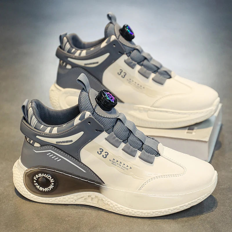 Herren-Sneaker mit drehbarer Schnalle – bequeme, rutschfeste Schnürschuhe für Outdoor-Aktivitäten