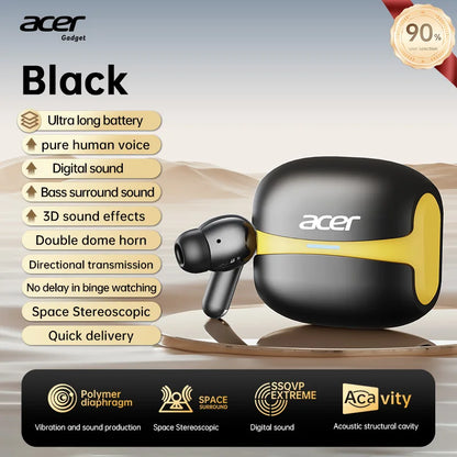 Acer OHR548 Wireless Bluetooth Headphones with ANC, Stereo Sound, Low Latency Gaming Earbuds, Bluetooth In-Ear Headphones with Charging Case