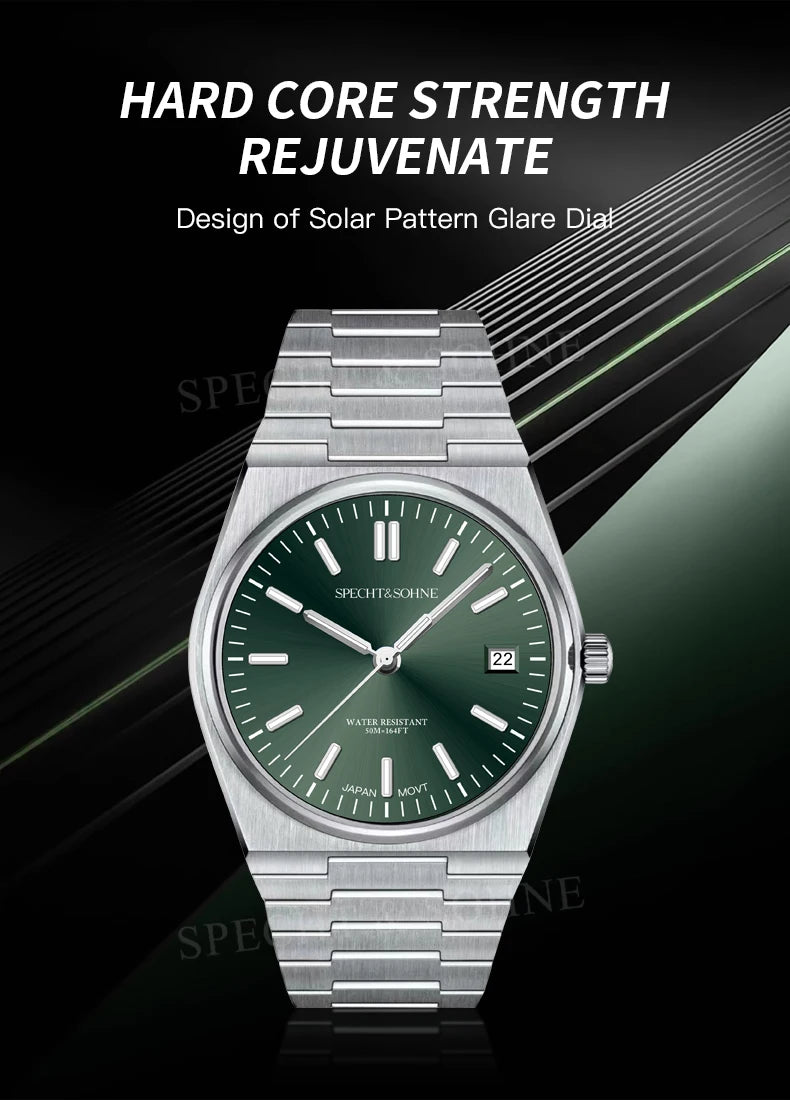 2025 New Arrivals Specht&Sohne Men's Watches Stainless Steel Sapphire Classic Quartz Men Watch Relogio Masculino 100M Waterproof