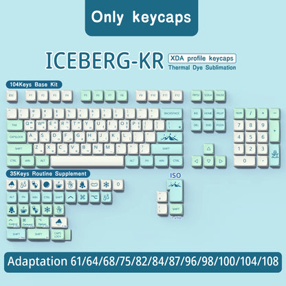 Keycap profilo XDA Iceberg brasiliano coreano giapponese russo spagnolo francese ISO Enter in PBT per tastiera meccanica GK61