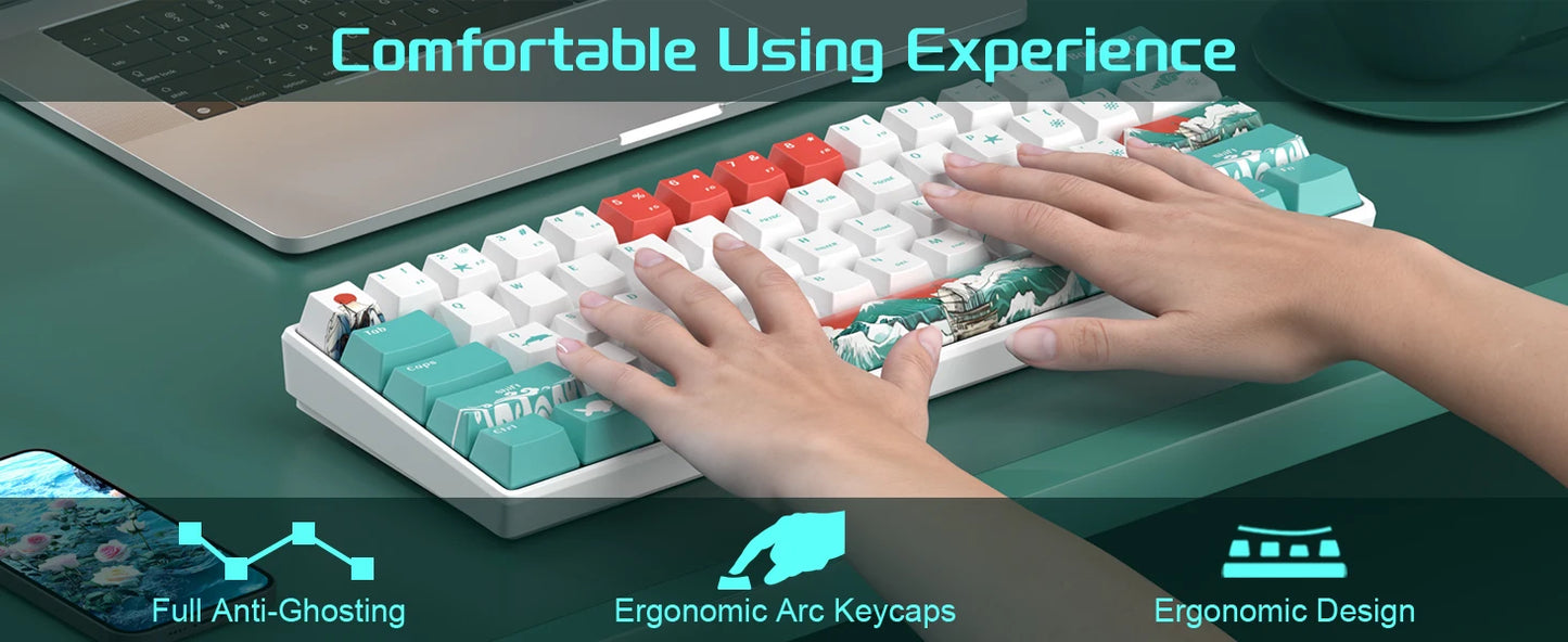 MageGee 60% Mechanical Gaming Keyboard, RGB Full Hot-swappable Customized Switch 61 Keys Mini Office Keyboard for Win/Mac Laptop