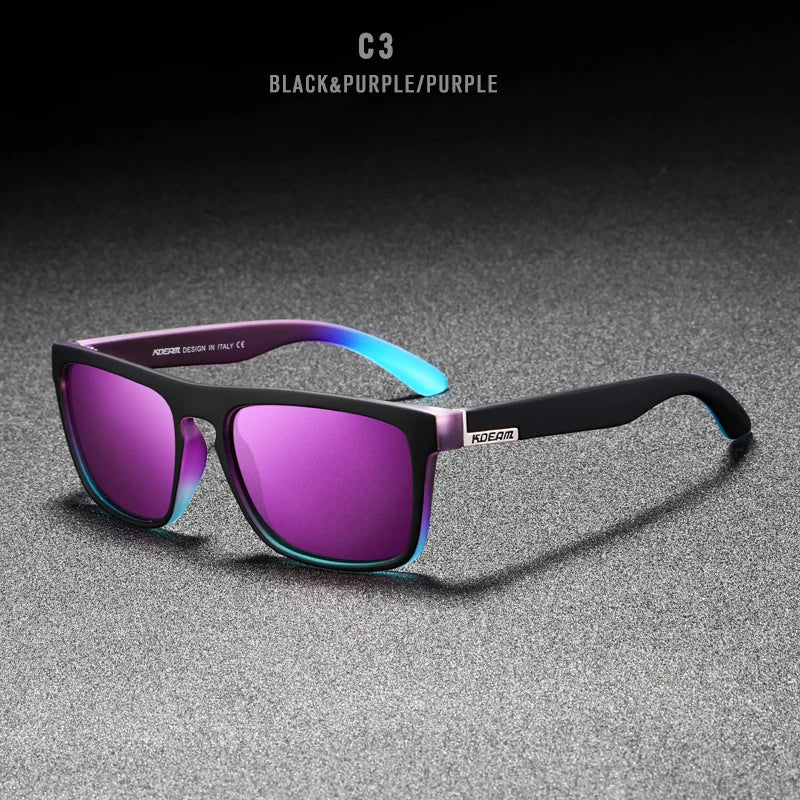KDEAM Polarized Designer Square Sunglasses Men or Women Elastic Paint Frame Mirror Sun Glasses 17 Colors Available