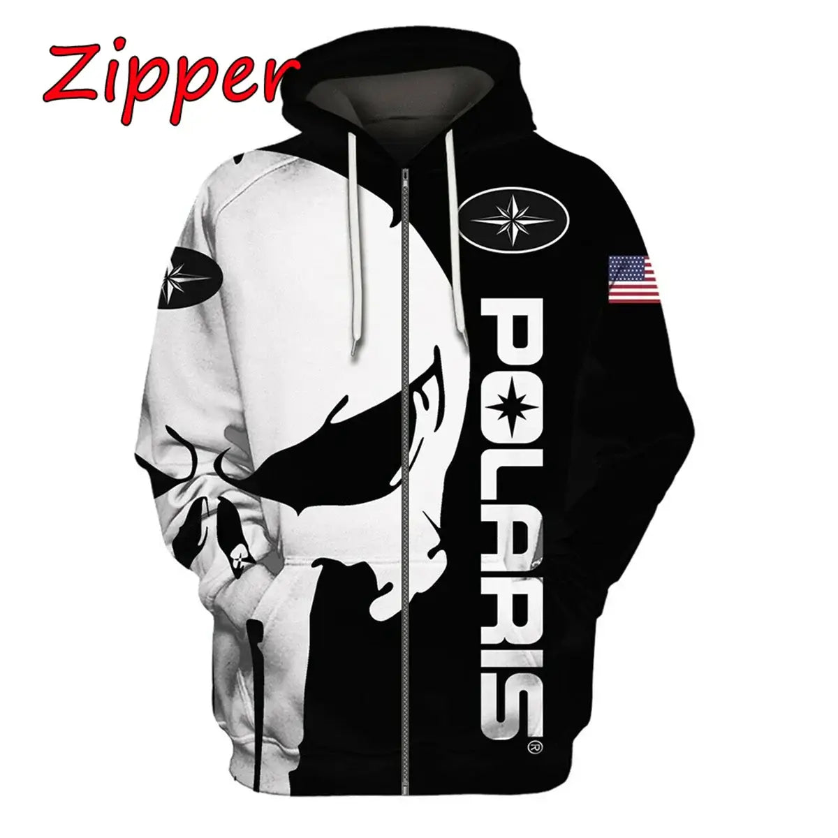 2025-26 Polaris Racing Rzr Snowmobile Fashion Casual Zip Hoodie Top Hot Sale Men's and Women's Spring and Autumn Hooded Jacket, Produit gaming premium Fraquane