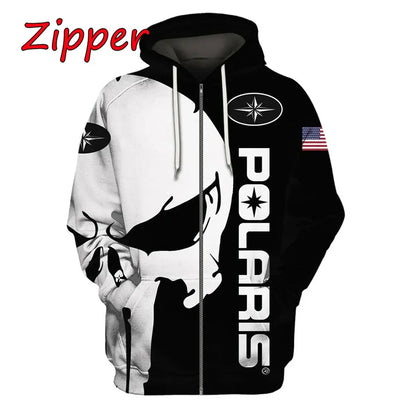 2025-26 Polaris Racing Rzr Snowmobile Fashion Casual Zip Hoodie Top Hot Sale Men's and Women's Spring and Autumn Hooded Jacket, Produit gaming premium Fraquane