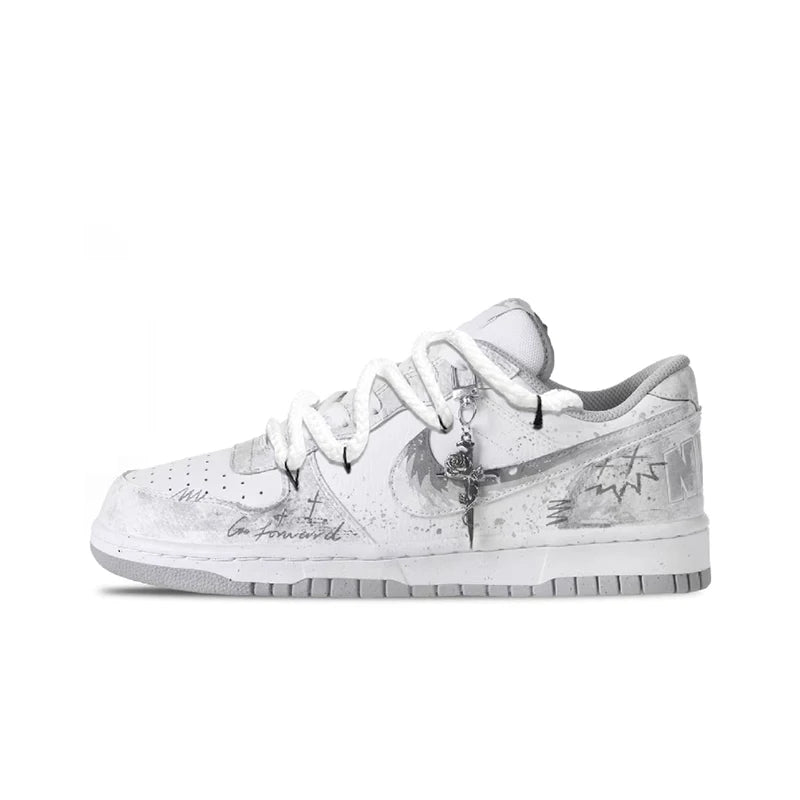 Personalizované tenisky Nike Big Cold Fog Rose Retro High Street & Chinese Ink Wash – protiskluzové nízké skateové boty pro muže