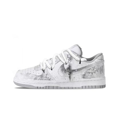 Personalizované tenisky Nike Big Cold Fog Rose Retro High Street & Chinese Ink Wash – protiskluzové nízké skateové boty pro muže