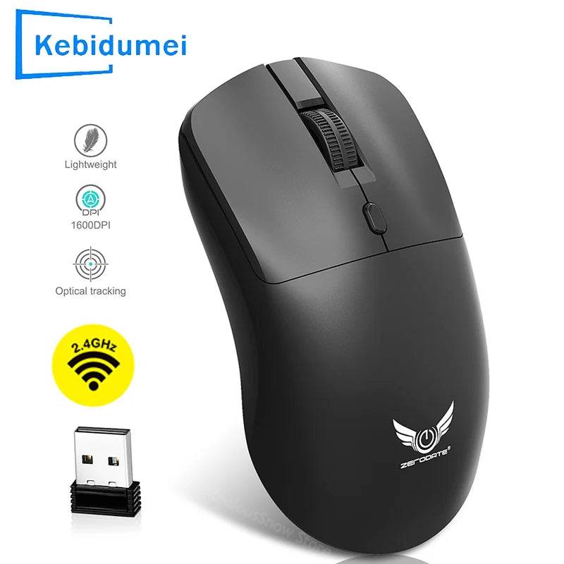 Brezžična miška 2.4G, ergonomska gaming miška, polnilna miška 800/1200/1600DPI za e-šport, pisarno, namizne računalnike in prenosnike
