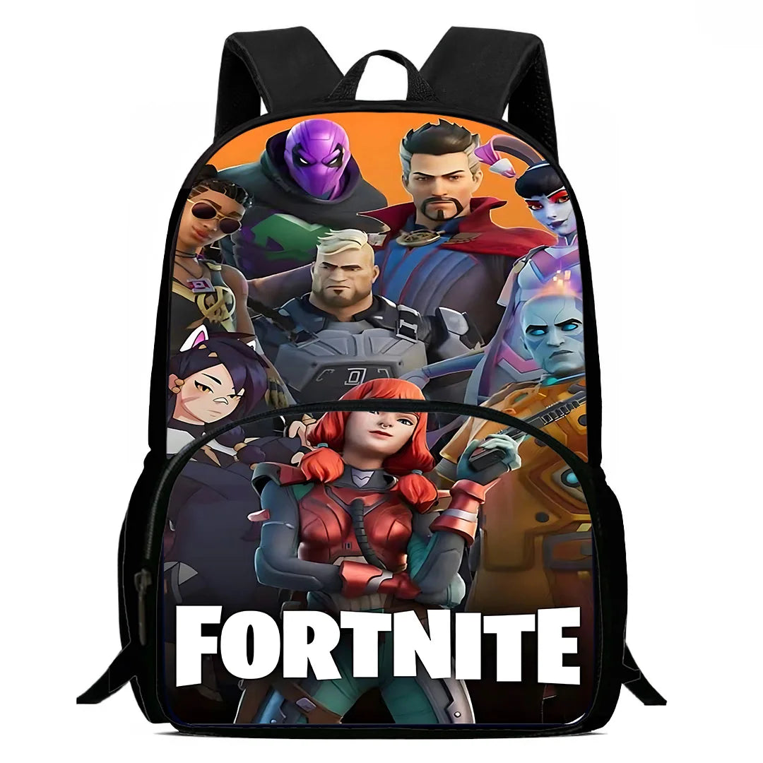 Trendiges Gaming-Design Kinder-Rucksack F-FortniteS mit Lunchbag und Federmäppchen, Schulranzen mit großem Fassungsvermögen für Jungen und Mädchen, ideales Geschenk