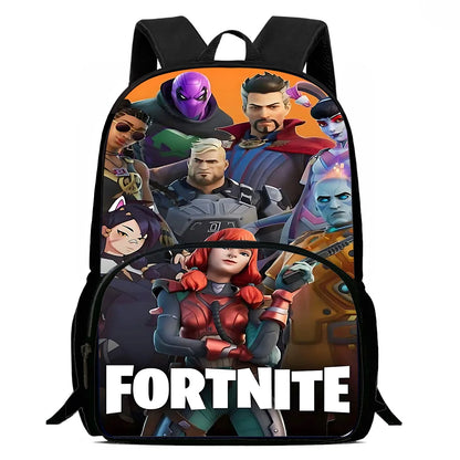 Trendiges Gaming-Design Kinder-Rucksack F-FortniteS mit Lunchbag und Federmäppchen, Schulranzen mit großem Fassungsvermögen für Jungen und Mädchen, ideales Geschenk