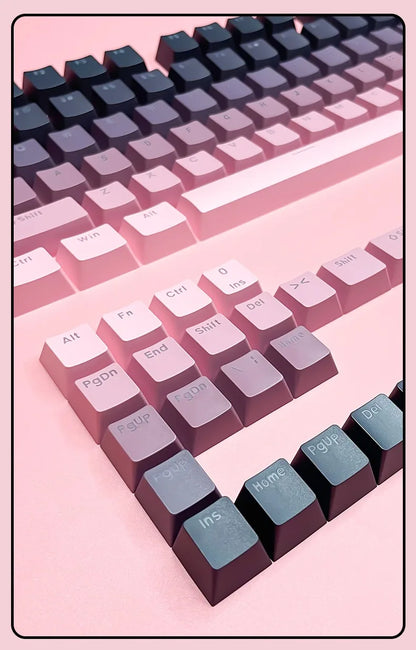 Gradient backlit RGB Gamer Keycaps For Mx Switch Mechanical Keyboard OEM Profile PBT Keycap White Blue ISO Layout Key caps DIY