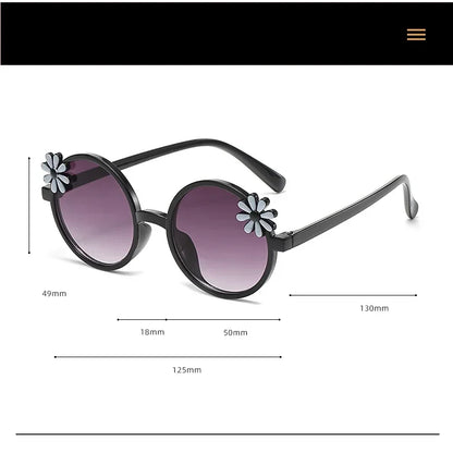 New Children's Glasses Floret Anti-ultraviolet Fashion Children's Sunglasses Outdoor Shading Travel Children's Mirror Eyewear