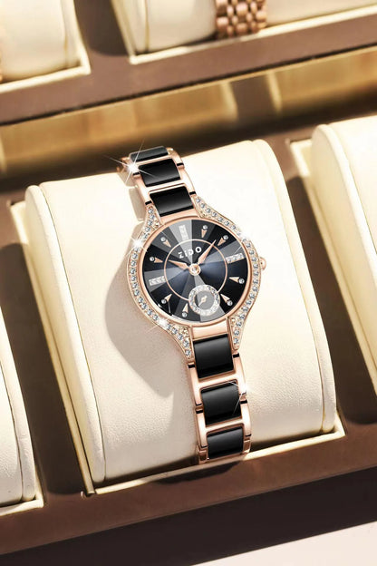Watch for Women Brand Retro Light Luxury Waterproof Diamond Inlaid High Quality Stainless Steel Female Fashion Clock Watch