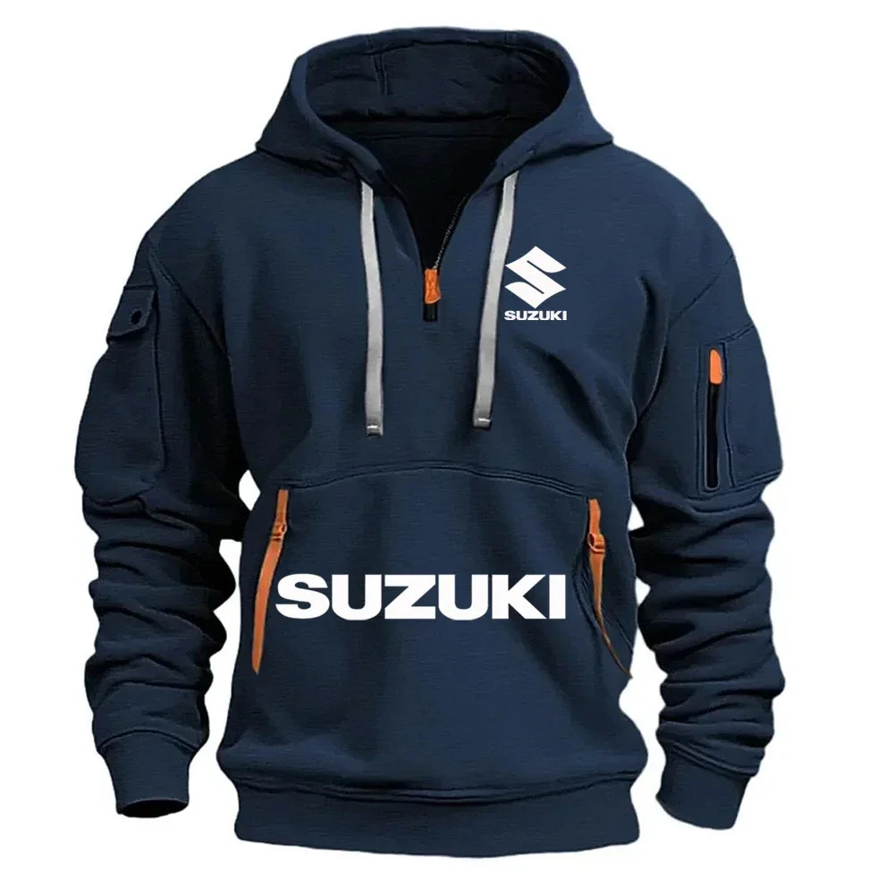 Suzuki's newmen's hooded sweatshirt casual outdoor sports sweatshirt warm for autumnandwinter perfect for motorcycle enthusiasts