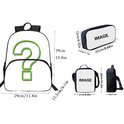 Trendiges Gaming-Design Kinder-Rucksack F-FortniteS mit Lunchbag und Federmäppchen, Schulranzen mit großem Fassungsvermögen für Jungen und Mädchen, ideales Geschenk