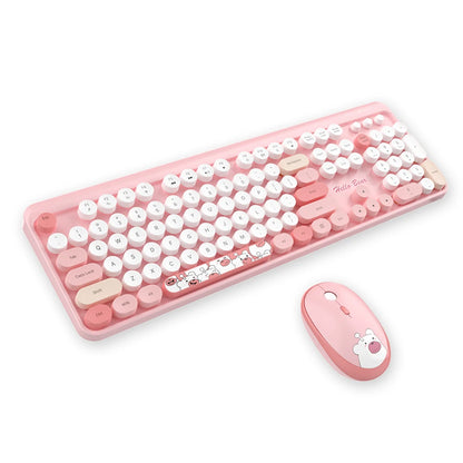 Cute New 2.4G Wireless Keyboard With Numeric 104 Keys Silent Gaming Keyboard Mouse Set For Laptop Desktop PC Friend Gift Durable