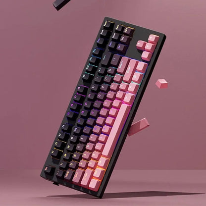 Black Pink Gradient Keycaps For Cherry Mx Switch Mechanical Keyboard OEM Profile PBT Keycap backlit RGB Gamer ISO Layout Key cap
