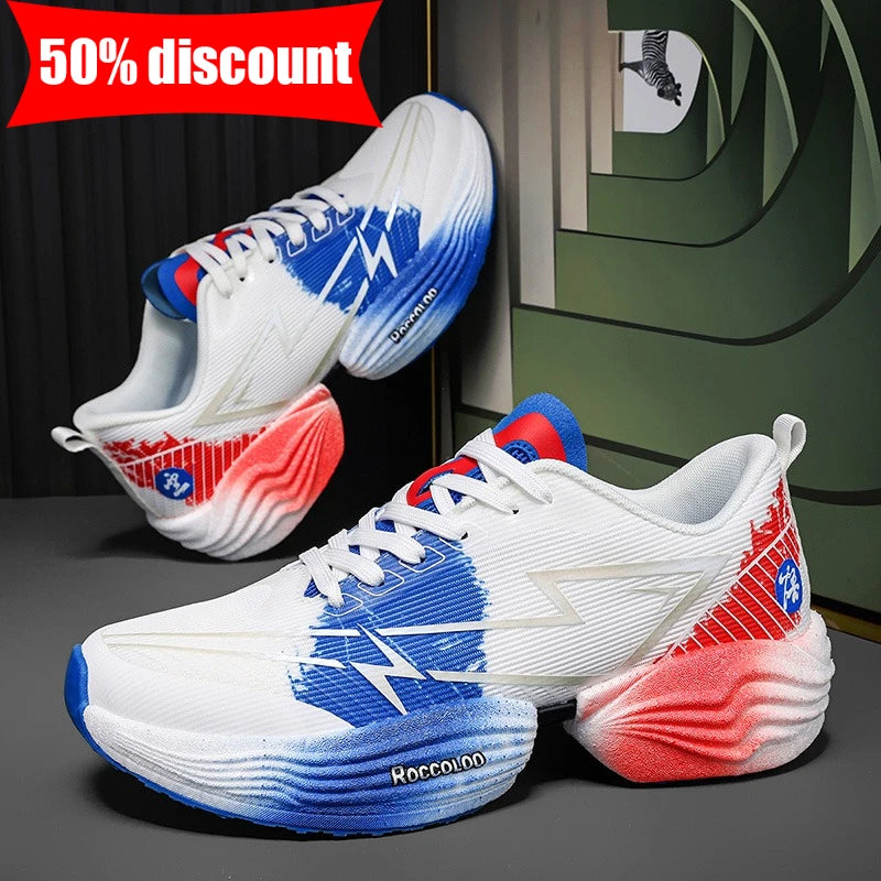 Paire de chaussures de sport professionnelles pour marathon, confortables, de jogging, amortissantes, d’entraînement, à fort rebond, antidérapantes, de course