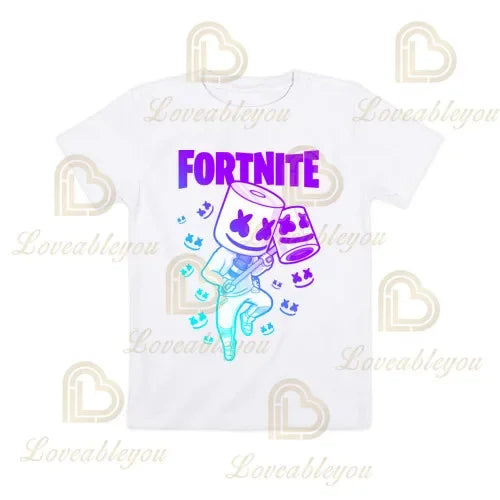 Cartoon-T-Shirt für Jungen und Mädchen, Fortnite-T-Shirt Battle Royale 3D, 3 bis 14 Jahre, Victory Royale, Gaming-Oberteil für Kinder und Teenager