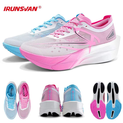 IRUNSVAN Marathon Full Length Carbon Plate Running Shoes Men Cushion Shock Absorbent Triple Rebound Outdoors Road Sports Shoes
